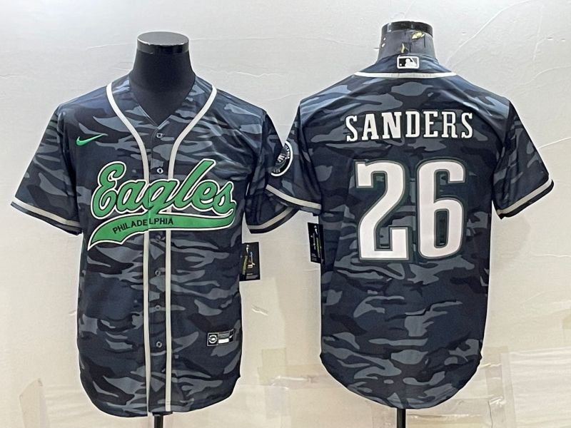 Men Philadelphia Eagles #26 Sanders Camo 2022 Nike Co branded NFL Jersey